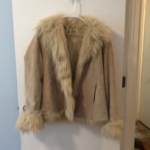 Ladies tan leather jacket